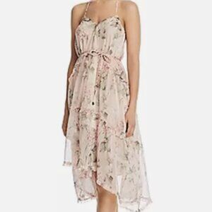 Aqua Womens Pink Floral Tie Waist Casual Dress, NWT, Size S